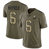 Nike Browns 6 Baker Mayfield Olive Camo Salute To Service Limited Jersey Dzhi